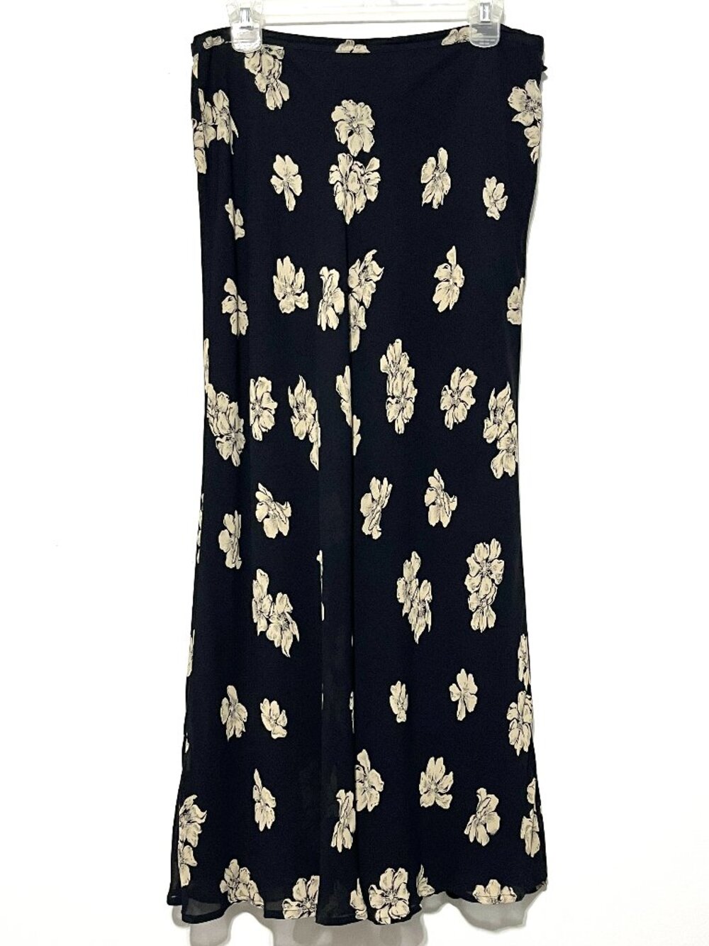 Ann Taylor Womens Vintage Y2K 90s Bias Maxi Skirt 14 Dark Cottagecore Floral